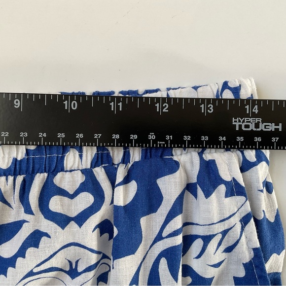 Christian Siriano Wide Leg Medallion Print Palazzo Pants Sz M Blue White Coastal - Picture 4 of 10